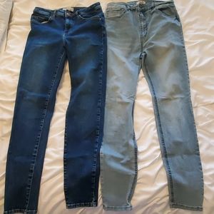 Forever 21 light & dark blue jeans 28&29 size